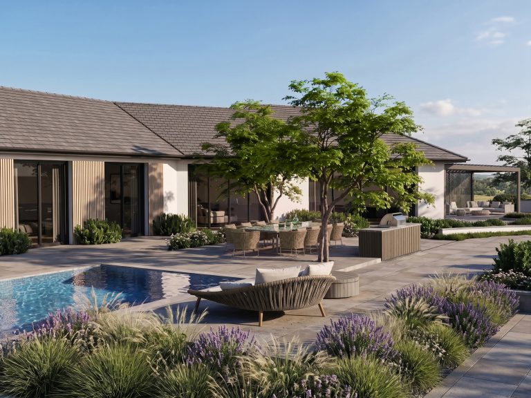Modernes Wohnhaus mit Pool und Garten